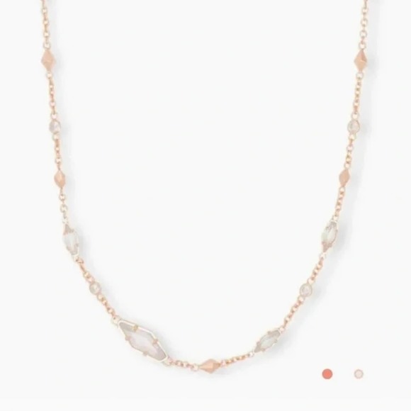 Kendra Scott rose Gold plated Debra Choker adjustable Necklace iridescent stones - Picture 2 of 11